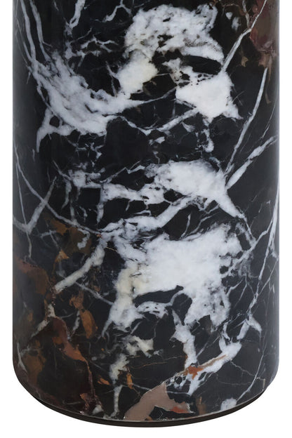 Black and White Marble Top and Base Side Table | Merida