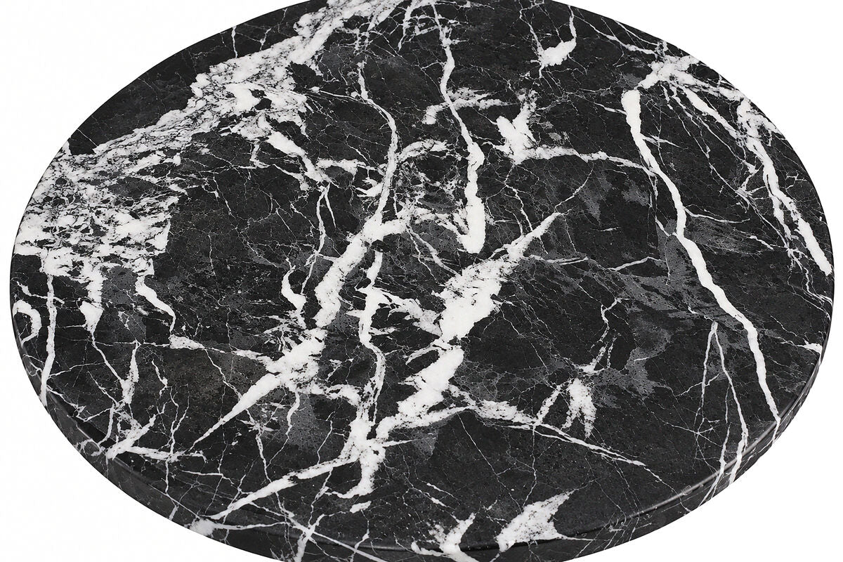 Black and White Marble Top and Base Side Table | Merida