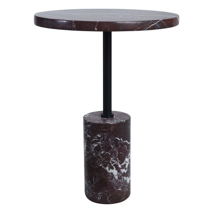Red Marble Top and Base Side Table | Merida