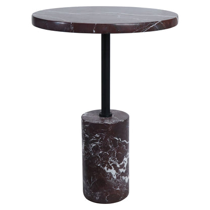 Red Marble Top and Base Side Table | Merida