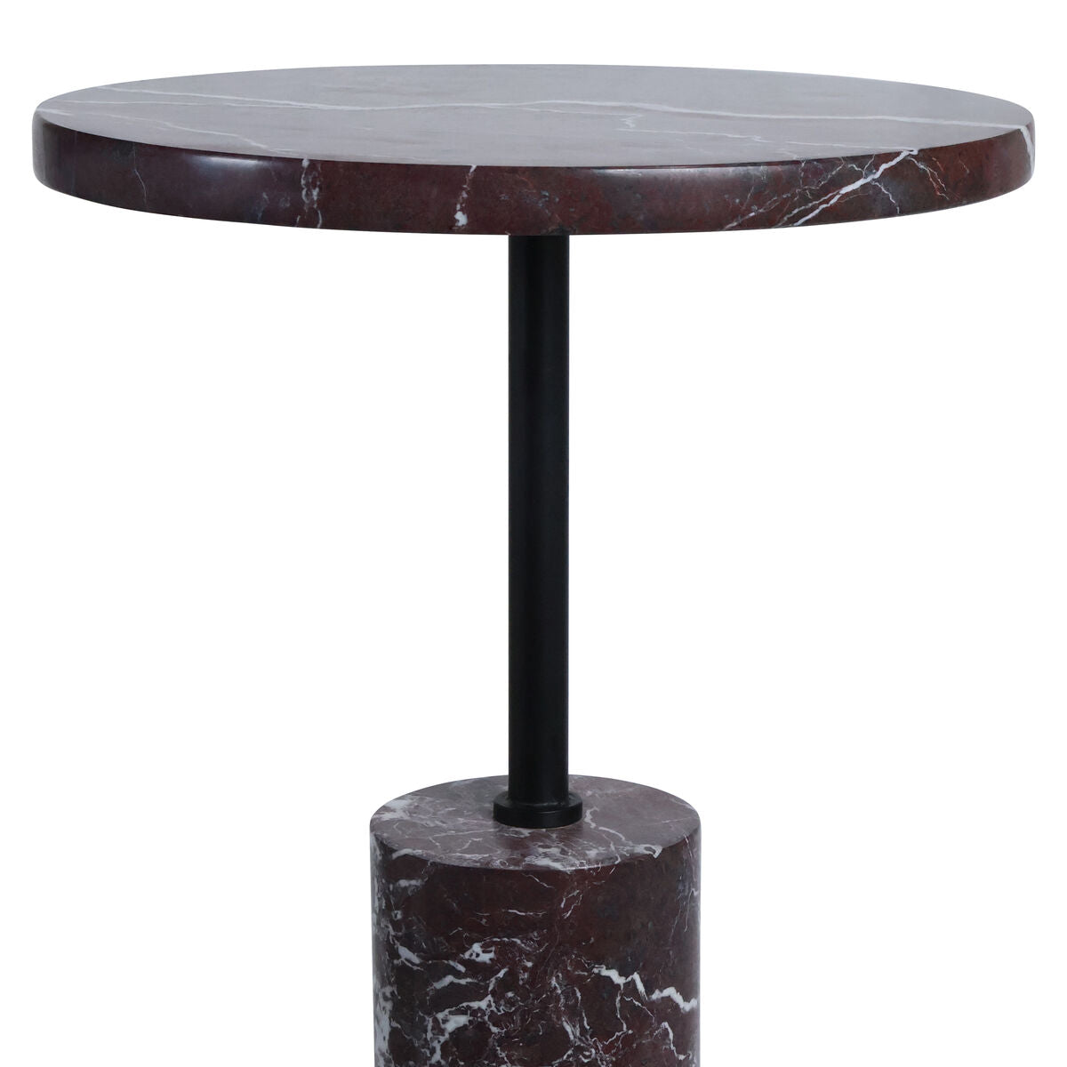Red Marble Top and Base Side Table | Merida