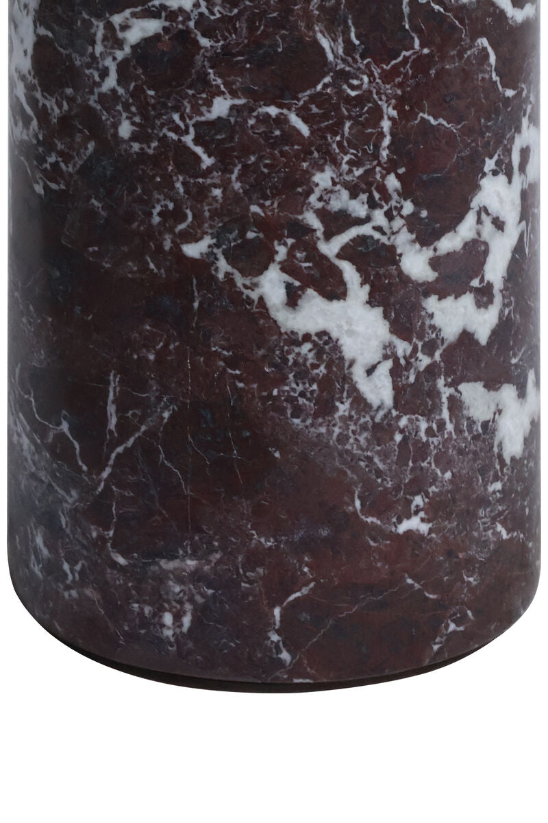 Red Marble Top and Base Side Table | Merida