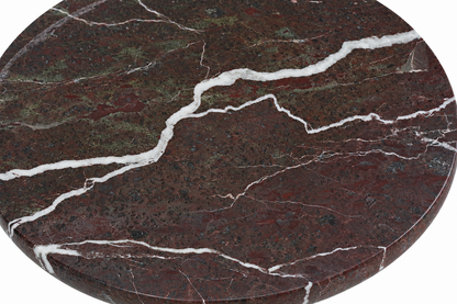 Red Marble Top and Base Side Table | Merida