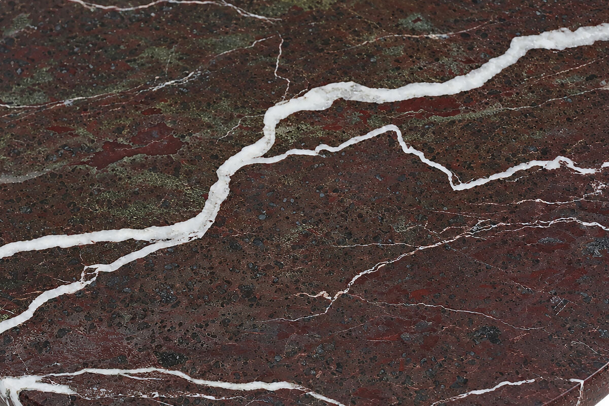 Red Marble Top and Base Side Table | Merida