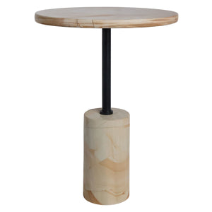 Berma Teak Marble Top and Base Side Table | Merida