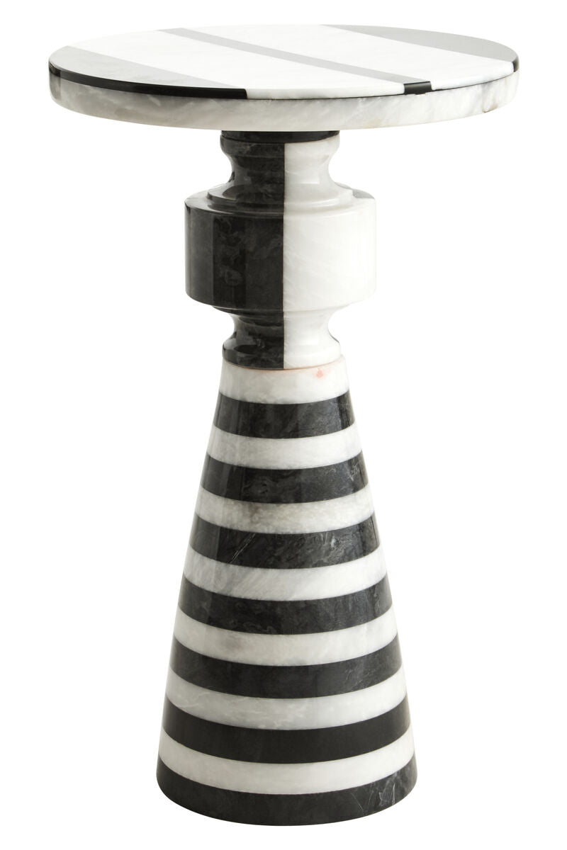 Black and White Stripe Side Table | Zoro