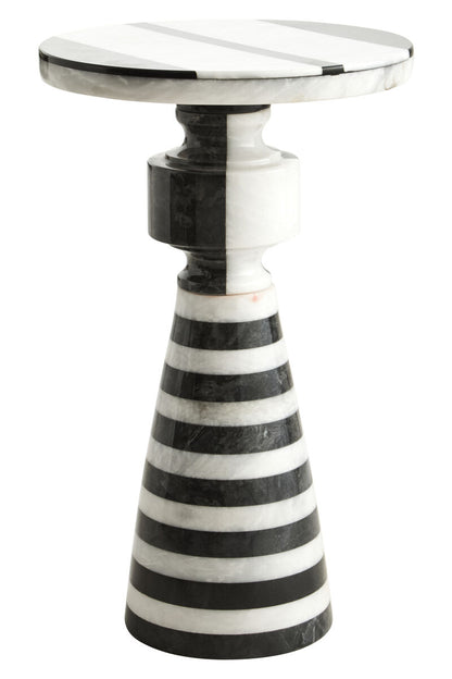 Black and White Stripe Side Table | Zoro