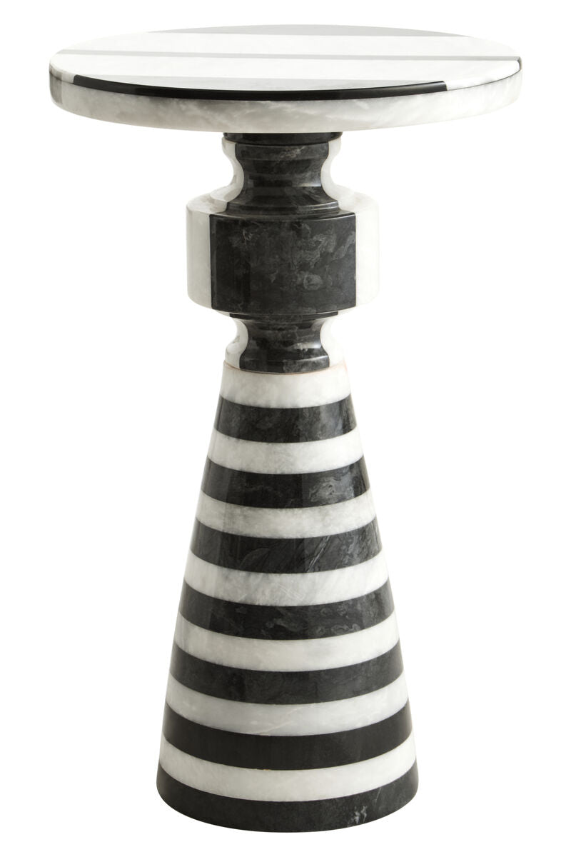 Black and White Stripe Side Table | Zoro