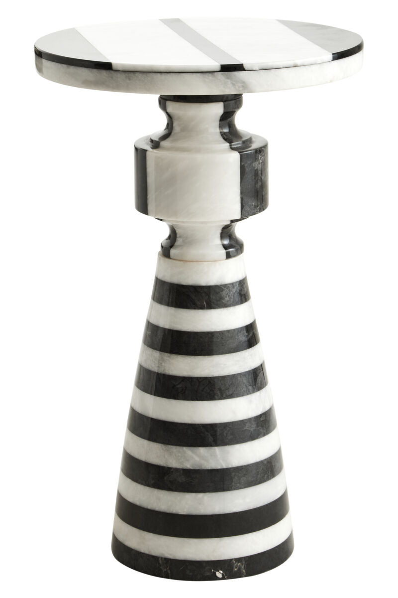 Black and White Stripe Side Table | Zoro
