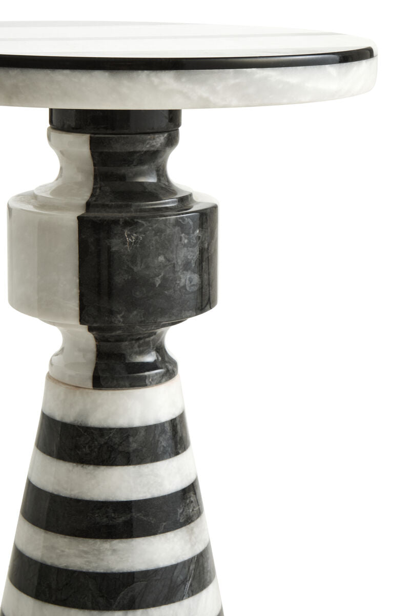 Black and White Stripe Side Table | Zoro