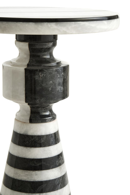 Black and White Stripe Side Table | Zoro