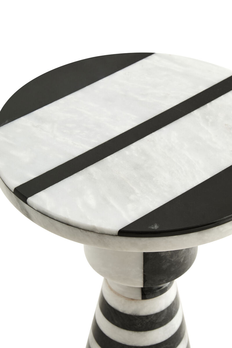 Black and White Stripe Side Table | Zoro