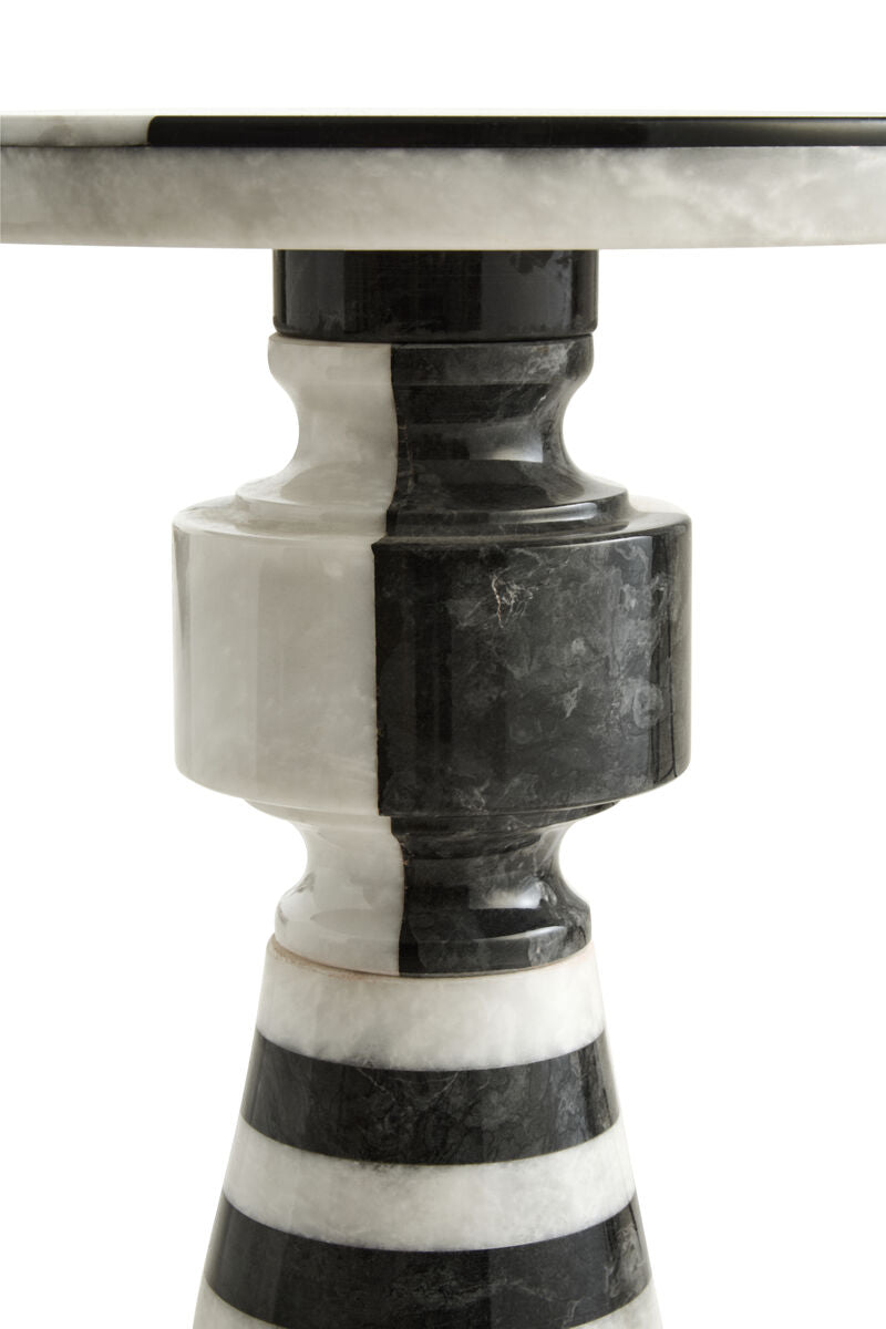 Black and White Stripe Side Table | Zoro