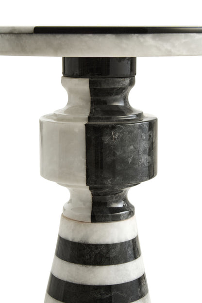 Black and White Stripe Side Table | Zoro