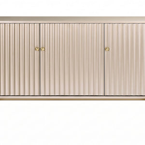 Dusino Champagne Gold Finish Three Door Sideboard