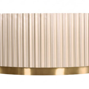 Dusino Champagne Gold Finish Coffee Table with Mirror Top