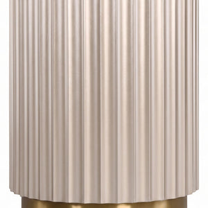 Dusino Champagne Gold Finish Side Table with Mirror Top