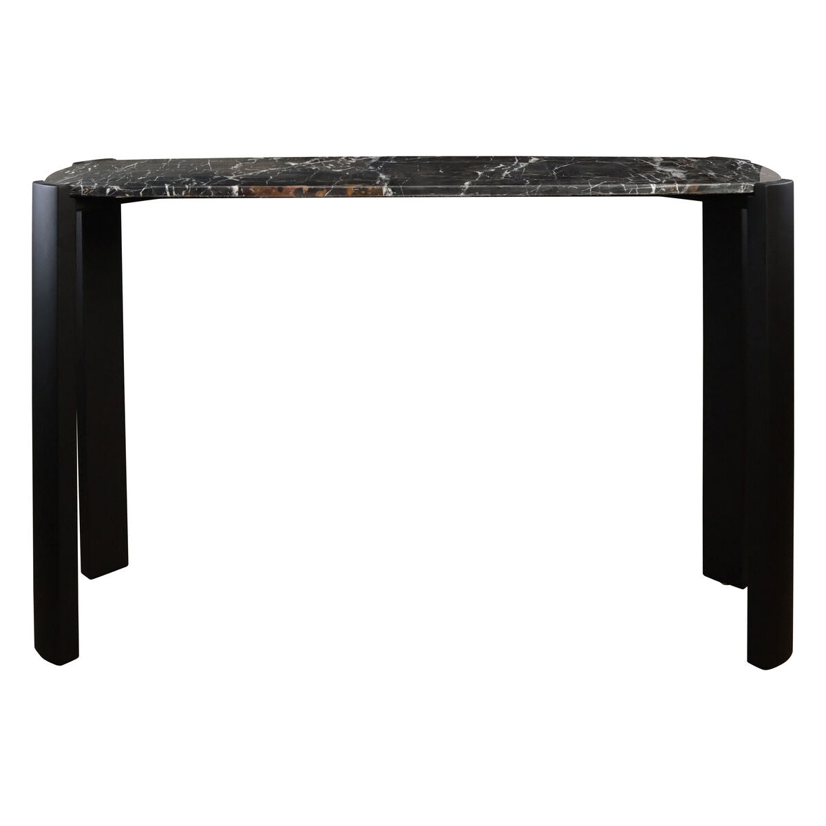 Black Wood with Black Marble Top Console Table | Palermo