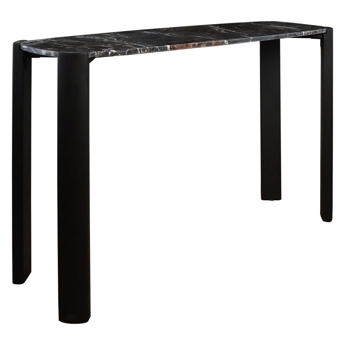 Black Wood with Black Marble Top Console Table | Palermo