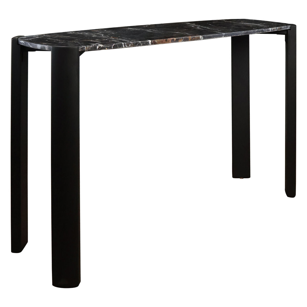 Black Wood with Black Marble Top Console Table | Palermo