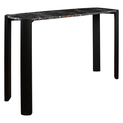 Black Wood with Black Marble Top Console Table | Palermo