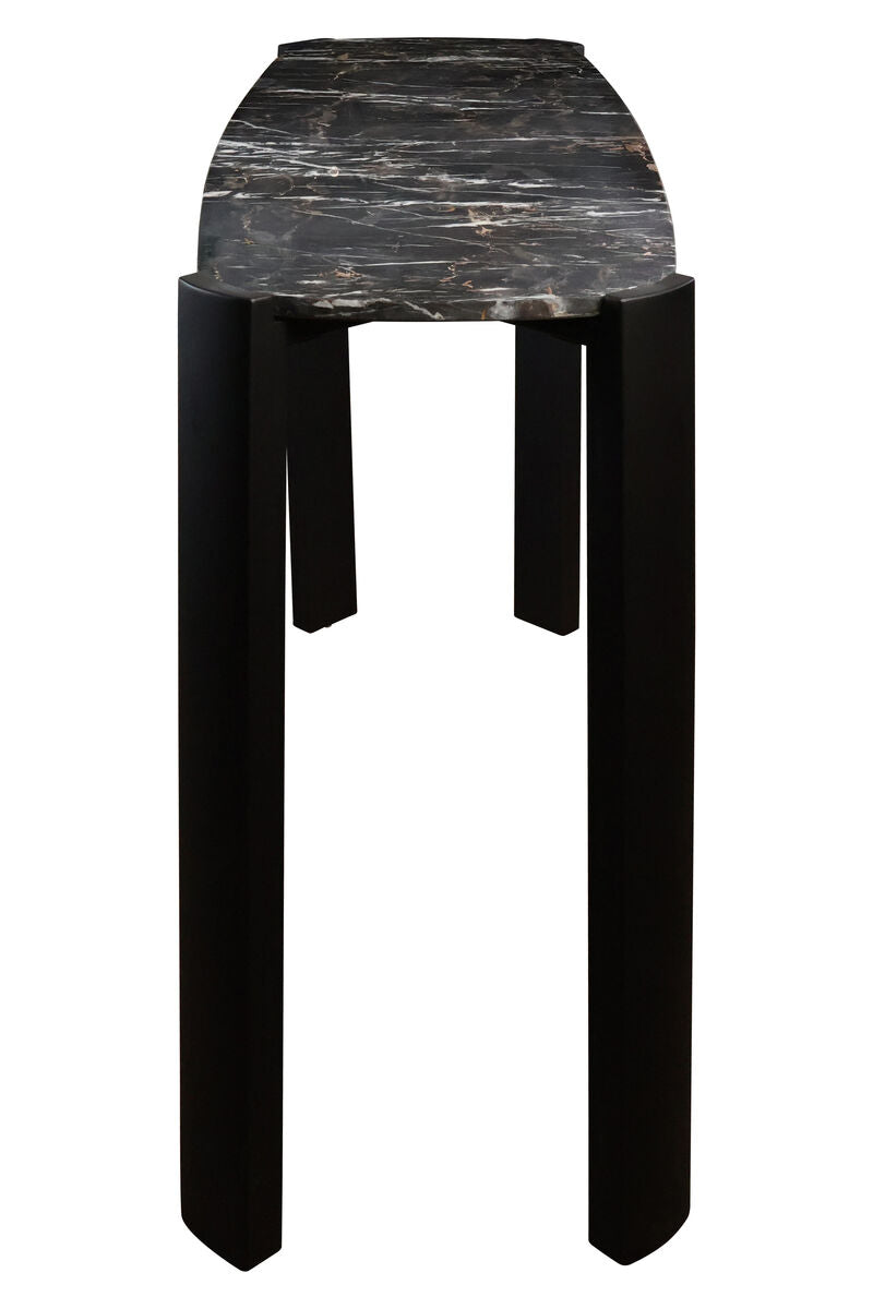 Black Wood with Black Marble Top Console Table | Palermo