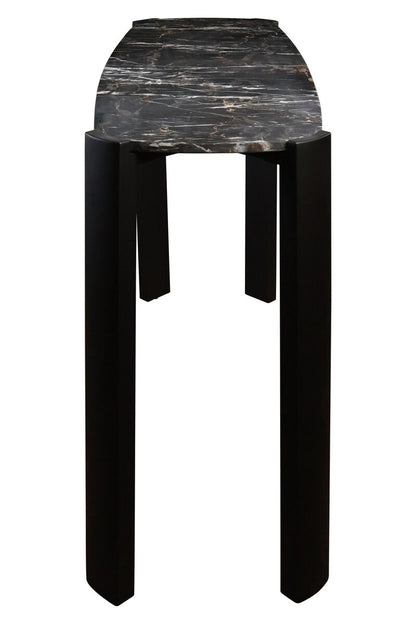 Black Wood with Black Marble Top Console Table | Palermo