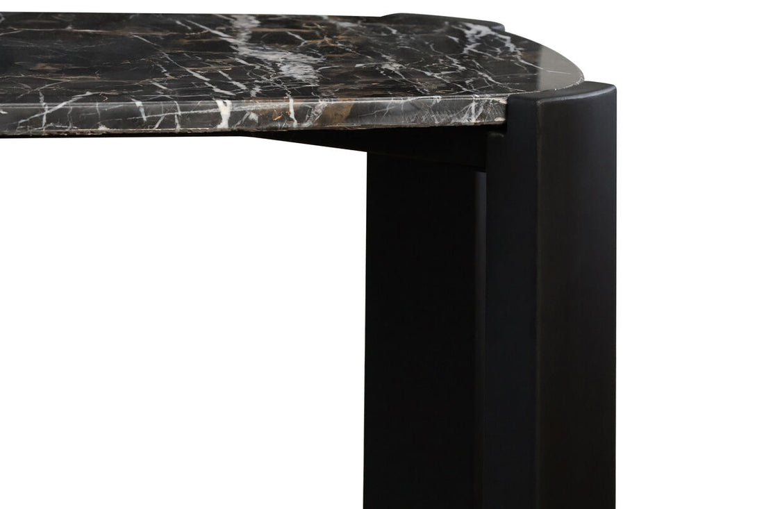 Black Wood with Black Marble Top Console Table | Palermo