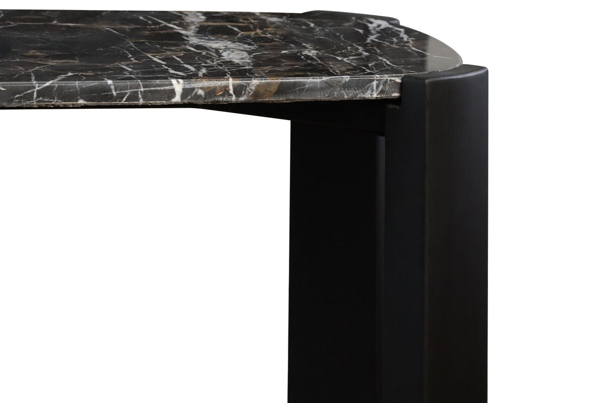 Black Wood with Black Marble Top Console Table | Palermo