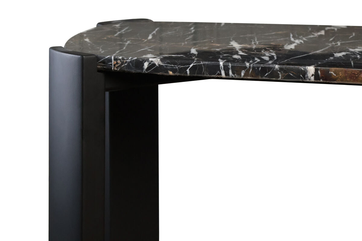 Black Wood with Black Marble Top Console Table | Palermo