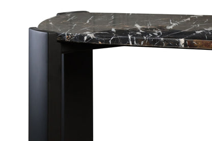 Black Wood with Black Marble Top Console Table | Palermo