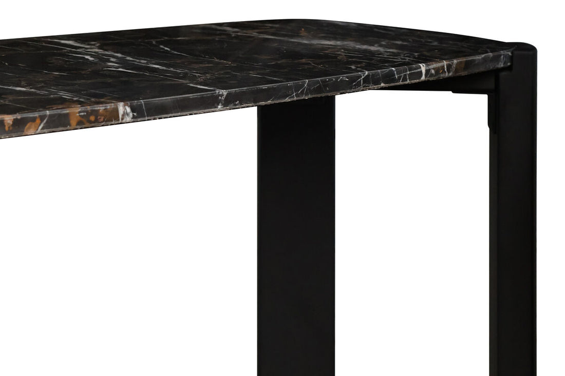 Black Wood with Black Marble Top Console Table | Palermo