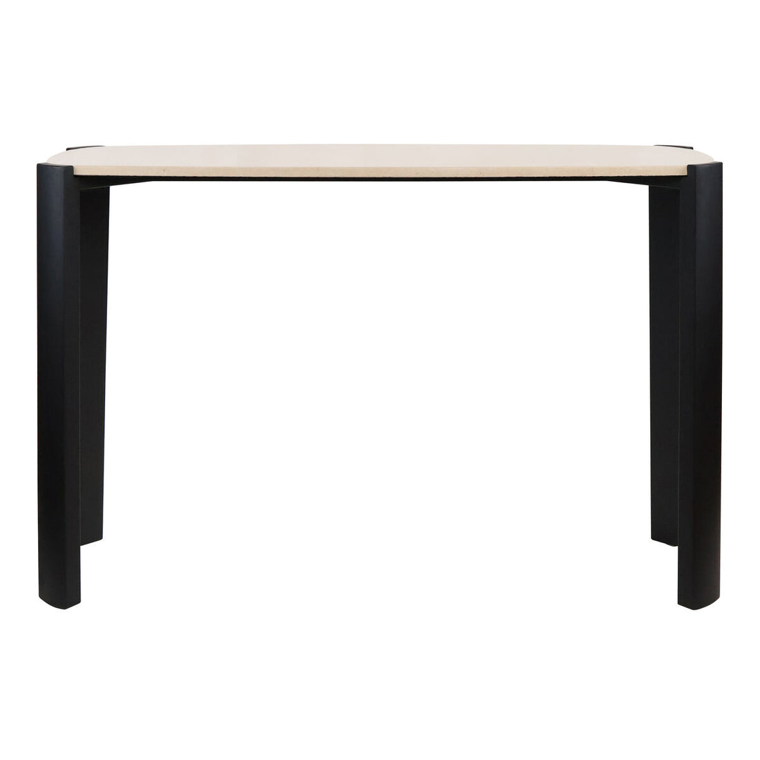 Black Wood with Cream Marble Top Console Table | Palermo