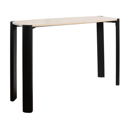 Black Wood with Cream Marble Top Console Table | Palermo