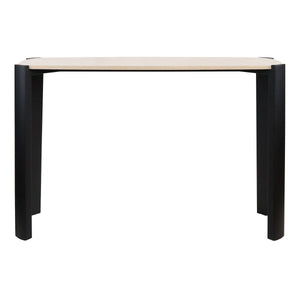 Black Wood with Cream Marble Top Console Table | Palermo