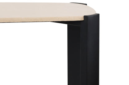 Black Wood with Cream Marble Top Console Table | Palermo