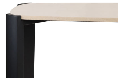 Black Wood with Cream Marble Top Console Table | Palermo