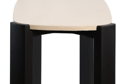 Black Wood with Cream Marble Top Console Table | Palermo