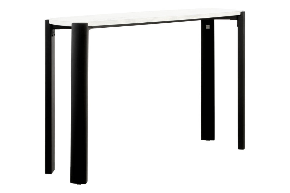 Black Wood with White Marble Top Console Table | Palermo