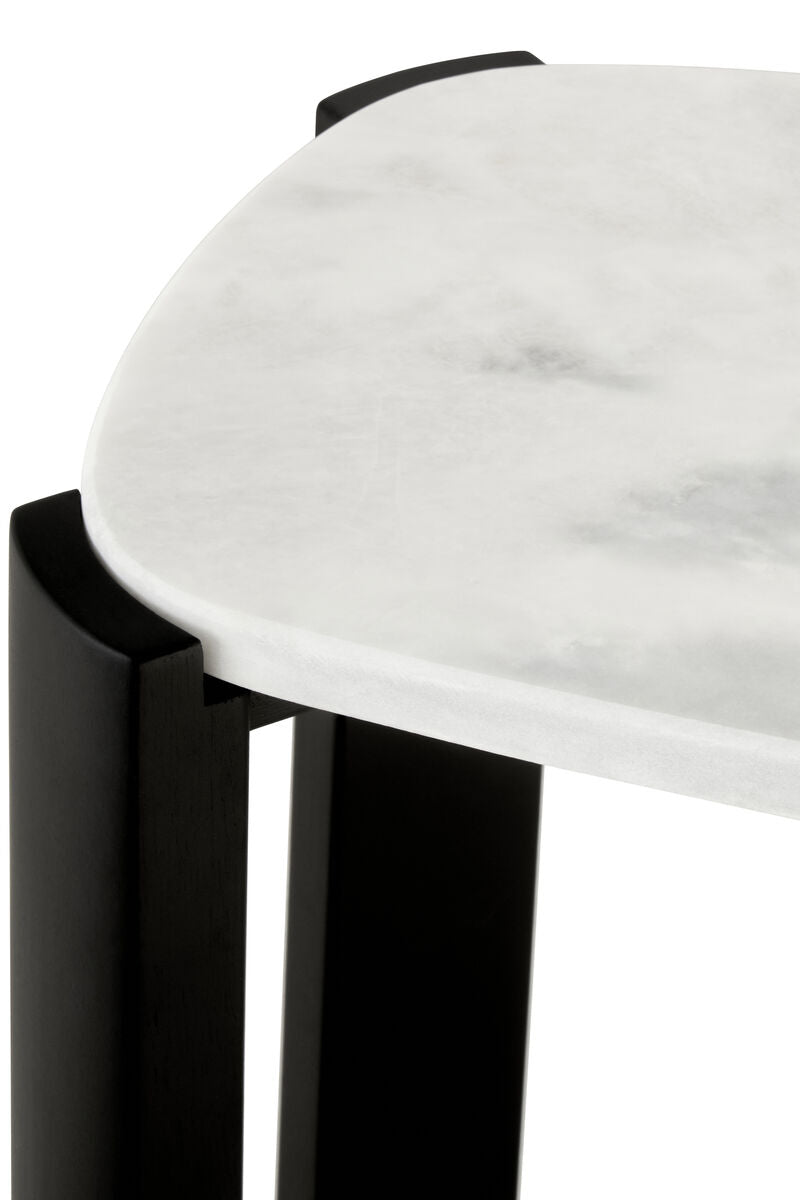 Black Wood with White Marble Top Console Table | Palermo