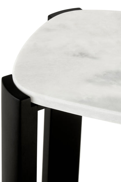 Black Wood with White Marble Top Console Table | Palermo