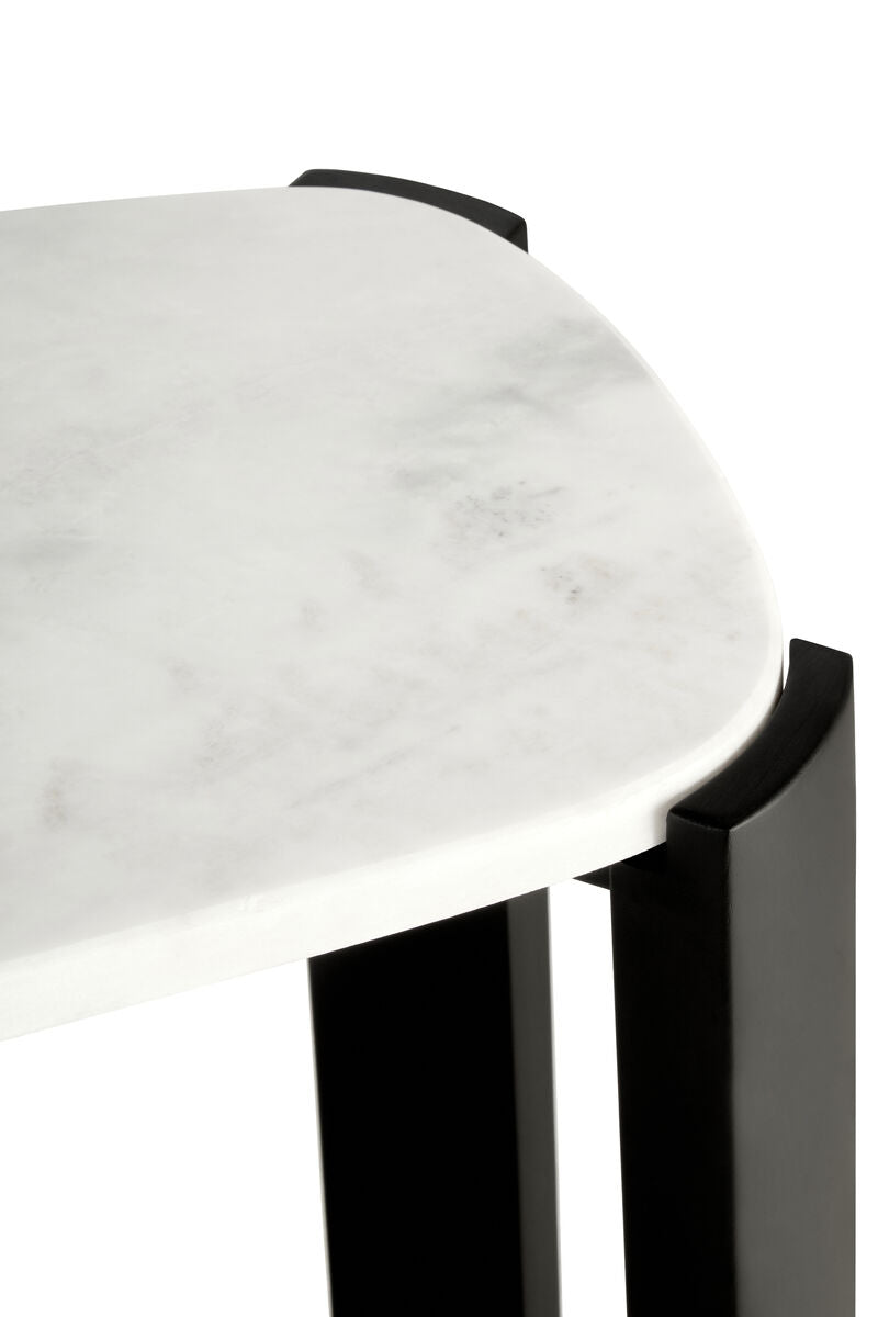 Black Wood with White Marble Top Console Table | Palermo
