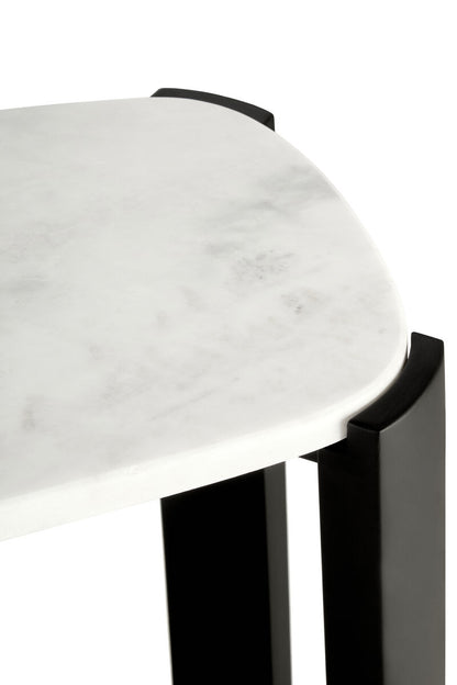 Black Wood with White Marble Top Console Table | Palermo