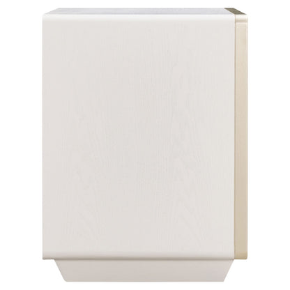 Ivory Wood Veneer Finish Two Drawer Bedside Table | Dorsino