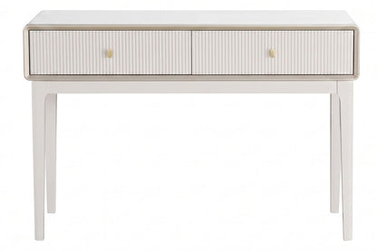 Ivory Wood Veneer Finish Two Drawer Dressing Table | Dorsino