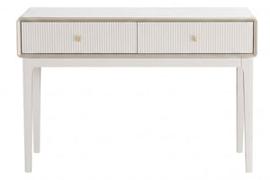 Ivory Wood Veneer Finish Two Drawer Dressing Table | Dorsino