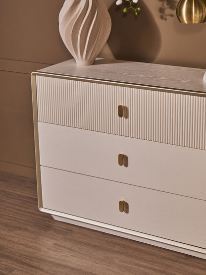 Dorsino Ivory Veneer Three Drawer Chest