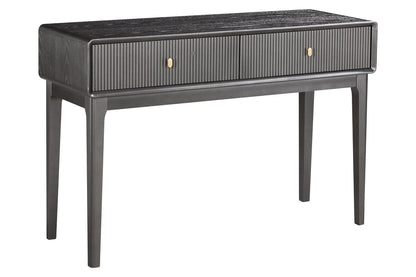 Brown Wood Veneer Finish Two Drawer Dressing Table | Dorsino