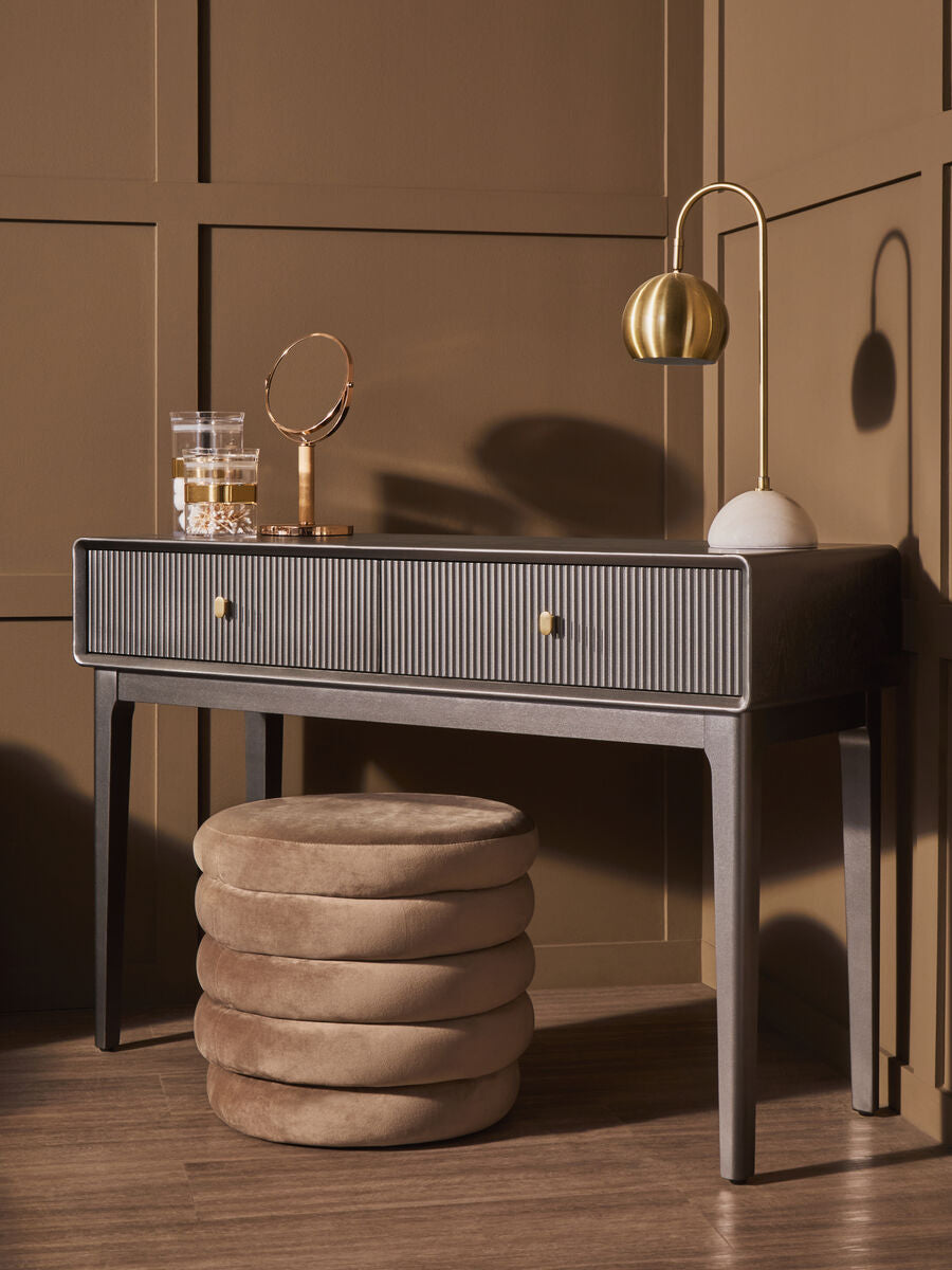 Dorsino Brown Grey Veneer Two Drawer Dressing Table