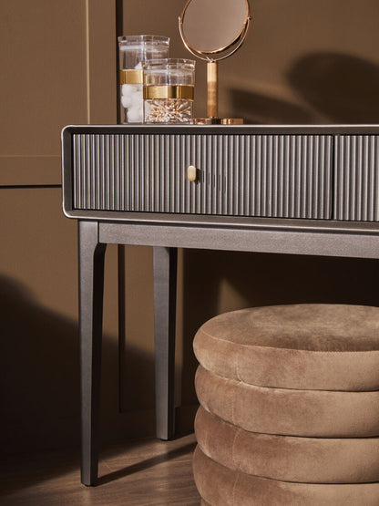 Dorsino Brown Grey Veneer Two Drawer Dressing Table